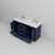 Lexora Dukes 60 in. W Navy Blue Double Sink Vanity Cabinet, White Quartz Top, and Faucet Set - LVD60DE201