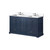 Lexora Dukes 60 in. W Navy Blue Double Sink Vanity Cabinet, Cultured Marble Top, and Faucet Set - LVD60DE301