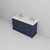 Lexora Dukes 60 in. W Navy Blue Double Sink Vanity Cabinet, Cultured Marble Top, and Faucet Set - LVD60DE301