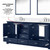 Lexora Dukes 72 in. W Navy Blue Double Sink Vanity Cabinet and Cultured Marble Top - LVD72DE300