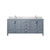 Lexora Jacques 60 in. W Dark Grey Double Sink Vanity Cabinet, Carrara Marble Top, and Faucet Set - LVJ60DB101