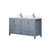 Lexora Jacques 60 in. W Dark Grey Double Sink Vanity Cabinet, Cultured Marble Top, and Faucet Set - LVJ60DB301