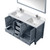 Lexora Jacques 60 in. W Dark Grey Double Sink Vanity Cabinet, Cultured Marble Top, Faucet Set, and 58 in. Mirror - LVJ60DB311