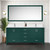 Lexora Jacques 72 in. W Green Double Sink Vanity Cabinet and Cultured Marble Top - LVJ72DG300