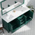 Lexora Jacques 72 in. W Green Double Sink Vanity Cabinet and Cultured Marble Top - LVJ72DG300