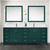 Lexora Jacques 84 in. W Green Double Sink Vanity Cabinet and Cultured Marble Top - LVJ84DG300