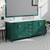 Lexora Jacques 84 in. W Green Double Sink Vanity Cabinet and Cultured Marble Top - LVJ84DG300