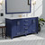 Lexora Jacques 60 in. W Navy Blue Double Sink Vanity Cabinet and Carrara Marble Top - LJ342260DEDS000
