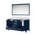 Lexora Jacques 60 in. W Navy Blue Double Sink Vanity Cabinet, Carrara Marble Top, and 58 in. Mirror - LJ342260DEDSM58