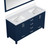 Lexora Jacques 60 in. W Navy Blue Double Sink Vanity Cabinet, White Quartz Top, and 58 in. Mirror - LJ342260DEWQM58