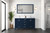 Lexora Jacques 60 in. W Navy Blue Double Sink Vanity Cabinet, White Quartz Top, and 58 in. Mirror - LJ342260DEWQM58