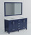 Lexora Jacques 60 in. W Navy Blue Double Sink Vanity Cabinet, White Quartz Top, and 58 in. Mirror - LJ342260DEWQM58