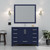 Lexora Jacques 48 in. W Navy Blue Bath Vanity Cabinet and Cultured Marble Top - LVJ48SE300