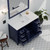 Lexora Jacques 48 in. W Navy Blue Bath Vanity Cabinet and Cultured Marble Top - LVJ48SE300