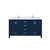 Lexora Jacques 60 in. W Navy Blue Double Sink Vanity Cabinet, Carrara Marble Top, and Faucet Set - LVJ60DE101