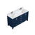 Lexora Jacques 60 in. W Navy Blue Double Sink Vanity Cabinet, Carrara Marble Top, and Faucet Set - LVJ60DE101