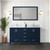 Lexora Jacques 60 in. W Navy Blue Double Sink Vanity Cabinet, Carrara Marble Top, and Faucet Set - LVJ60DE101