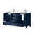 Lexora Jacques 60 in. W Navy Blue Double Sink Vanity Cabinet, White Quartz Top, and Faucet Set - LVJ60DE201