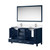 Lexora Jacques 60 in. W Navy Blue Double Sink Vanity Cabinet, Cultured Marble Top, Faucet Set, and 58 in. Mirror - LVJ60DE311