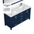 Lexora Jacques 60 in. W Navy Blue Double Sink Vanity Cabinet, Cultured Marble Top, Faucet Set, and 58 in. Mirror - LVJ60DE311