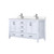 Lexora Jacques 60 in. W White Double Sink Vanity Cabinet, Cultured Marble Top, and Faucet Set - LVJ60DA301