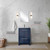 Lexora Lafarre 24 inch W x 20 in D Navy Blue Vanity Cabinet, White Quartz Top, Gun Metal Faucet Set and 18 in Mirror - LVLF24SNB213