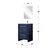 Lexora Lafarre 24 inch W x 20 in D Navy Blue Bath Vanity Cabinet, White Quartz Top, Rose Gold Faucet Set and 18 in Mirror - LVLF24SNB214