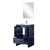 Lexora Lafarre 24 inch W x 20 in D Navy Blue Bath Vanity Cabinet, Cultured Marble Top, Brushed Nickel Faucet Set and 18 in Mirror - LVLF24SNB312