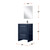 Lexora Lafarre 24 inch W x 20 in D Navy Blue Vanity Cabinet, Cultured Marble Top, Gun Metal Faucet Set and 18 in Mirror - LVLF24SNB313