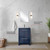 Lexora Lafarre 24 inch W x 20 in D Navy Blue Vanity Cabinet, Cultured Marble Top, Gun Metal Faucet Set and 18 in Mirror - LVLF24SNB313
