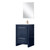 Lexora Lafarre 24 inch W x 20 in D Navy Blue Bath Vanity Cabinet, Cultured Marble Top, Rose Gold Faucet Set and 18 in Mirror - LVLF24SNB314