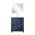 Lexora Lafarre 30 inch W x 20 in D Navy Blue Bath Vanity Cabinet, White Quartz Top, Chrome Faucet Set and 28 in Mirror - LVLF30SNB211