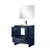 Lexora Lafarre 30 inch W x 20 in D Navy Blue Vanity Cabinet, White Quartz Top, Gun Metal Faucet Set and 28 in Mirror - LVLF30SNB213
