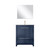 Lexora Lafarre 30 inch W x 20 in D Navy Blue Bath Vanity Cabinet, White Quartz Top, Rose Gold Faucet Set and 28 in Mirror - LVLF30SNB214
