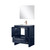 Lexora Lafarre 30 inch W x 20 in D Navy Blue Bath Vanity Cabinet, White Quartz Top, Rose Gold Faucet Set and 28 in Mirror - LVLF30SNB214