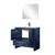 Lexora Lafarre 36 inch W x 20 in D Navy Blue Vanity Cabinet, White Quartz Top, Gun Metal Faucet Set and 28 in Mirror - LVLF36SNB213