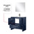 Lexora Lafarre 36 inch W x 20 in D Navy Blue Vanity Cabinet, White Quartz Top, Gun Metal Faucet Set and 28 in Mirror - LVLF36SNB213