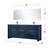 Lexora Lafarre 80 inch W x 20 in D Navy Blue Double Sink Vanity Cabinet, White Quartz Top, Gun Metal Faucet Set and 70 in Mirror - LVLF80DNB213