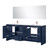 Lexora Lafarre 80 inch W x 20 in D Navy Blue Double Sink Vanity Cabinet, White Quartz Top, Rose Gold Faucet Set and 70 in Mirror - LVLF80DNB214