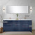 Lexora Lafarre 80 inch W x 20 in D Navy Blue Double Sink Vanity Cabinet, White Quartz Top, Rose Gold Faucet Set and 70 in Mirror - LVLF80DNB214