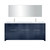 Lexora Lafarre 80 inch W x 20 in D Navy Blue Double Sink Vanity Cabinet, Cultured Marble Top, Brushed Nickel Faucet Set and 70 in Mirror - LVLF80DNB312