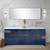 Lexora Lafarre 80 inch W x 20 in D Navy Blue Double Sink Vanity Cabinet, Cultured Marble Top, Brushed Nickel Faucet Set and 70 in Mirror - LVLF80DNB312