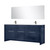 Lexora Lafarre 80 inch W x 20 in D Navy Blue Double Sink Vanity Cabinet, Cultured Marble Top, Gun Metal Faucet Set and 70 in Mirror - LVLF80DNB313