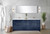 Lexora Lafarre 80 inch W x 20 in D Navy Blue Double Sink Vanity Cabinet, Cultured Marble Top, Rose Gold Faucet Set and 70 in Mirror - LVLF80DNB314