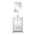 Lexora Lafarre 24 inch W x 20 in D White Vanity Cabinet, Cultured Marble Top, Gun Metal Faucet Set and 18 in Mirror - LVLF24SW313