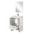 Lexora Lafarre 24 inch W x 20 in D White Vanity Cabinet, Cultured Marble Top, Gun Metal Faucet Set and 18 in Mirror - LVLF24SW313