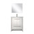 Lexora Lafarre 30 inch W x 20 in D White Vanity Cabinet, Cultured Marble Top, Gun Metal Faucet Set and 28 in Mirror - LVLF30SW313