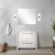 Lexora Lafarre 36 inch W x 20 in D White Bath Vanity Cabinet, Cultured Marble Top, Chrome Faucet Set and 28 in Mirror - LVLF36SW311