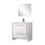 Lexora Lafarre 36 inch W x 20 in D White Vanity Cabinet, Cultured Marble Top, Gun Metal Faucet Set and 28 in Mirror - LVLF36SW313