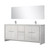 Lexora Lafarre 80 inch W x 20 in D White Double Sink Vanity Cabinet, White Quartz Top, Chrome Faucet Set and 70 in Mirror - LVLF80DW211